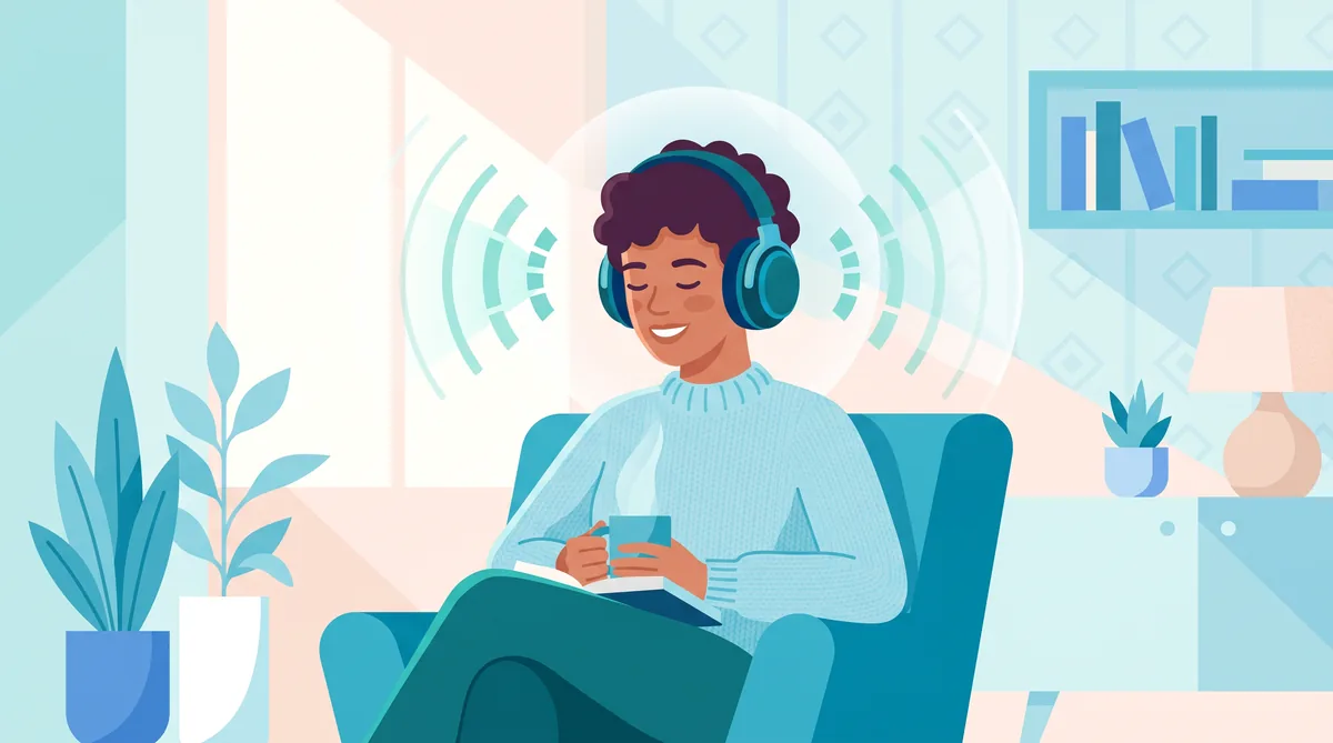 Over-ear noise-cancelling headphones on a desk